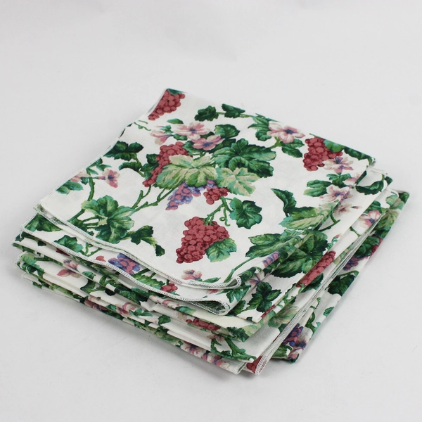 Lot of 12 Unbranded 16" Grape Vine Cotton Napkins