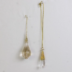 Vintage Glass Teardrop Ornaments Set of 2 Medium & Small Holiday Decor