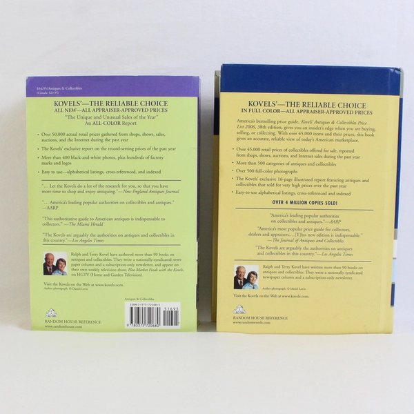 Lot Of 2 Kovels Books Antiques & Collectibles Price List Guide: 2005 PB, 2006 HC