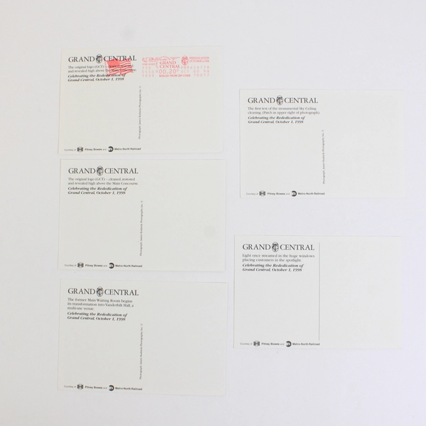 Grand Central Commemorative 5 Postcard Set October 1998 MTA New York City