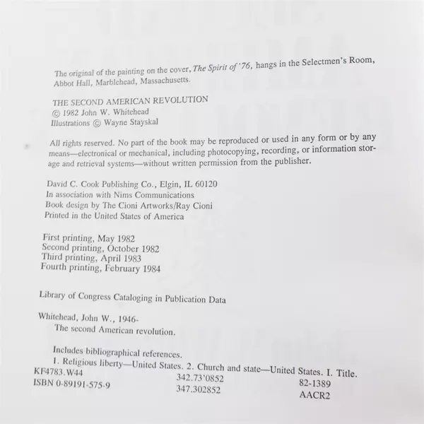 The Second American Revolution by John W Whitehead Paperback