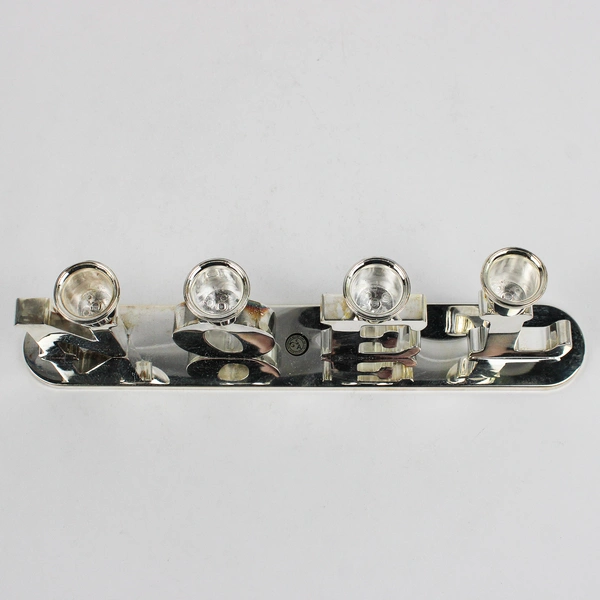 Godinger Noel Spell Out Silver Plate Taper Candle Holders 13" FLAWED