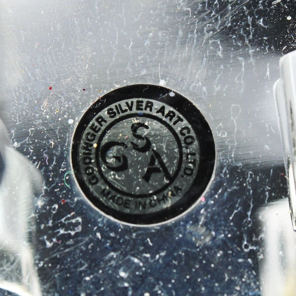 Godinger Noel Spell Out Silver Plate Taper Candle Holders 13" FLAWED