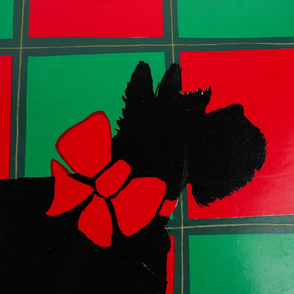 Set of 4 VTG Vera Neumann Christmas Scottie Dog Placemats 11.5" x 17.5" FLAWED