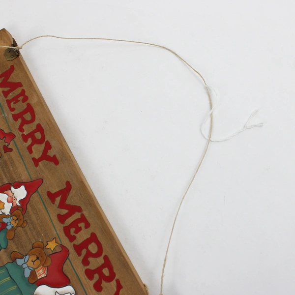 Hand-Painted Santa and Geese Wooden Christmas Sign Wall Hanging 9" x 14"