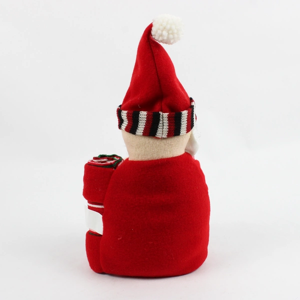 Decorative Santa Claus Christmas Dish Towel Holder w/ 3 Towels