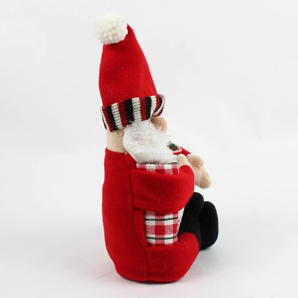 Decorative Santa Claus Christmas Dish Towel Holder w/ 3 Towels