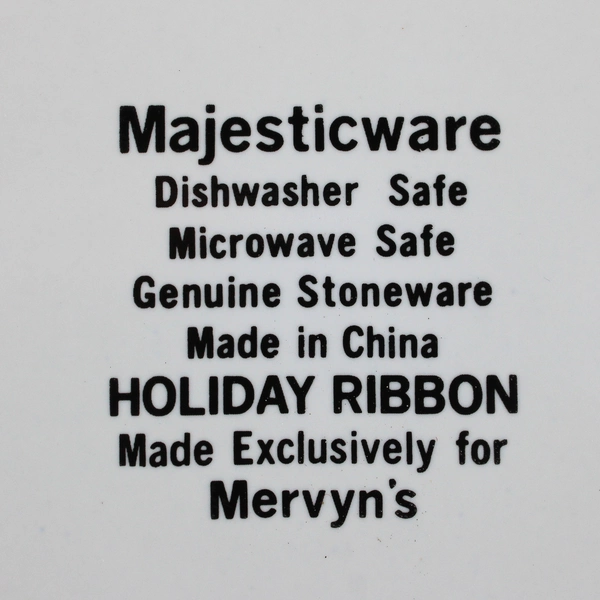 Set of 2 Mervyn's Majesticware Holiday Ribbon Salad Bowls 7 3/4"