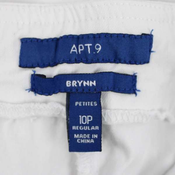 Apt. 9 Women's 10P White Mid Rise Pull-On Capri Pants