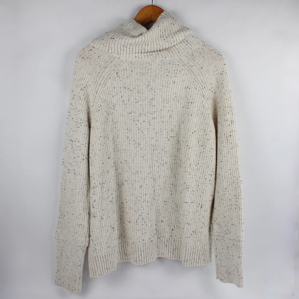 Market & Spruce Women's XL Beige Spotted Turtleneck Knit Sweater