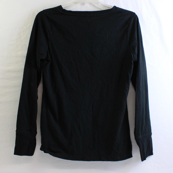Mossimo Supply Co. Solid Black Long-Sleeve T-Shirt Women's Size Large