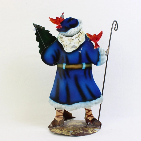 VTG 1998 Enesco Metal Old World Santa Standee 10.5" FLAWED