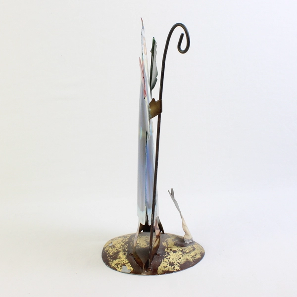 VTG 1998 Enesco Metal Old World Santa Standee 10.5" FLAWED