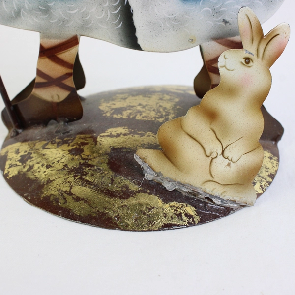 VTG 1998 Enesco Metal Old World Santa Standee 10.5" FLAWED