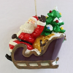 VTG 1991 Kurt S. Adler Santa In Sleigh Plastic Christmas Tree Ornament