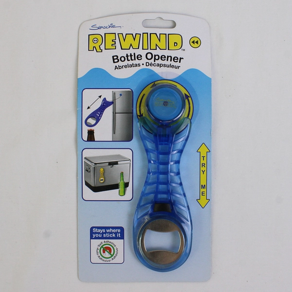 Blue Shrockie Rewind Self-Adhesive Bottle Opener Portable & Durable Design