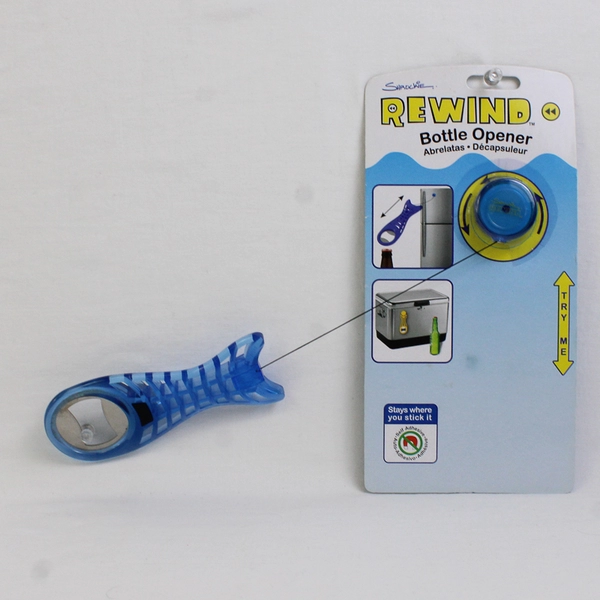 Blue Shrockie Rewind Self-Adhesive Bottle Opener Portable & Durable Design