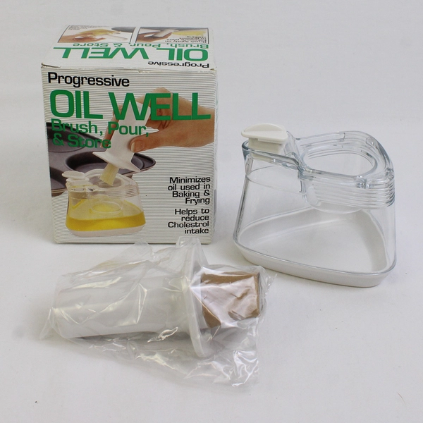 Oil Well Brush Pour and Store Container for Oil Storage and Dispensing