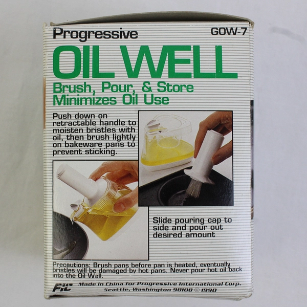 Oil Well Brush Pour and Store Container for Oil Storage and Dispensing