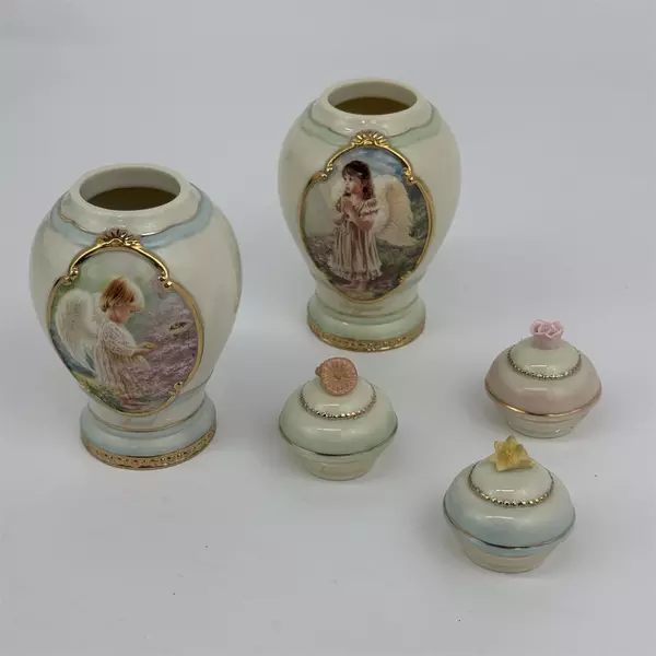 Bradford A Touch of Heaven Porcelain Spice Jar Set 2 Basil And Oregano