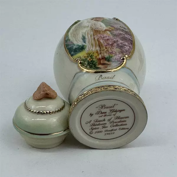 Bradford A Touch of Heaven Porcelain Spice Jar Set 2 Basil And Oregano