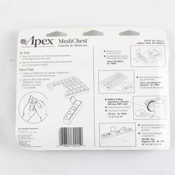 APEX Medi-Chest Assorted Carded Medical Supply Organizer New 7"x8.5" Lightweight