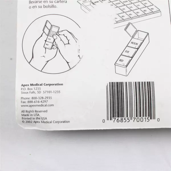 APEX Medi-Chest Assorted Carded Medical Supply Organizer New 7"x8.5" Lightweight