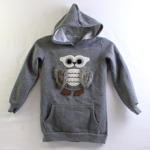 Ward Wolf Gray Owl Hoodie Girls' Size 130 (8)