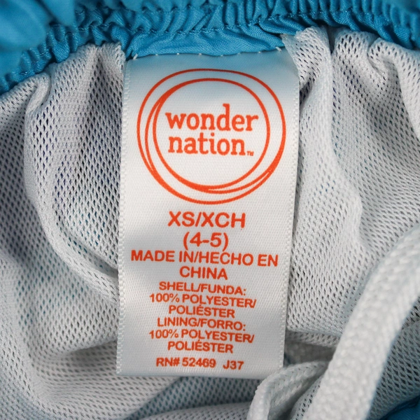 Wonder Nation Blue and Green Swim Trunks Boy's XS (4-5)