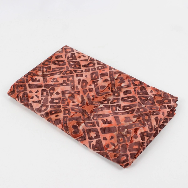 Salmon Pink Batik Cotton Quilting Fabric 44" x 2 1/2 Yards