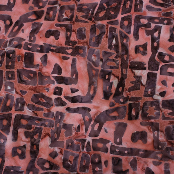 Salmon Pink Batik Cotton Quilting Fabric 44" x 2 1/2 Yards