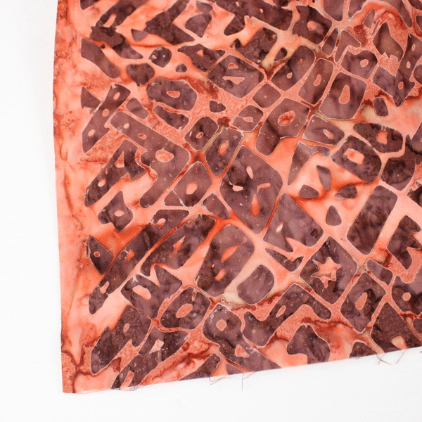 Salmon Pink Batik Cotton Quilting Fabric 44" x 2 1/2 Yards