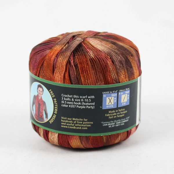 Lion Brand Autumn Leaves Nylon Ribbon Yarn 110 Yards