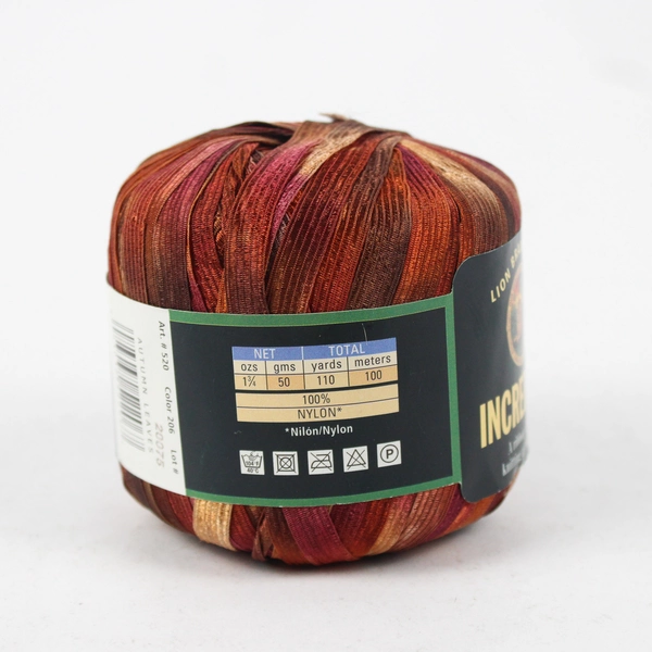 Lion Brand Autumn Leaves Nylon Ribbon Yarn 110 Yards