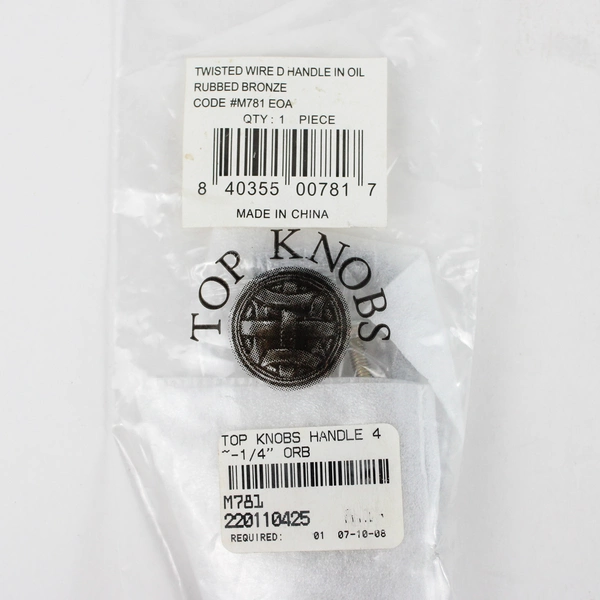 Lot of 6 Top Knobs 4"-1/4" Orb Twisted Wire D Handles in Oil Rubbed Bronze