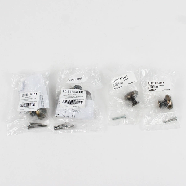 Lot of 4 Rejuvenation Cabinet Knob Massey Round 1-1/4in in Burnished Antique