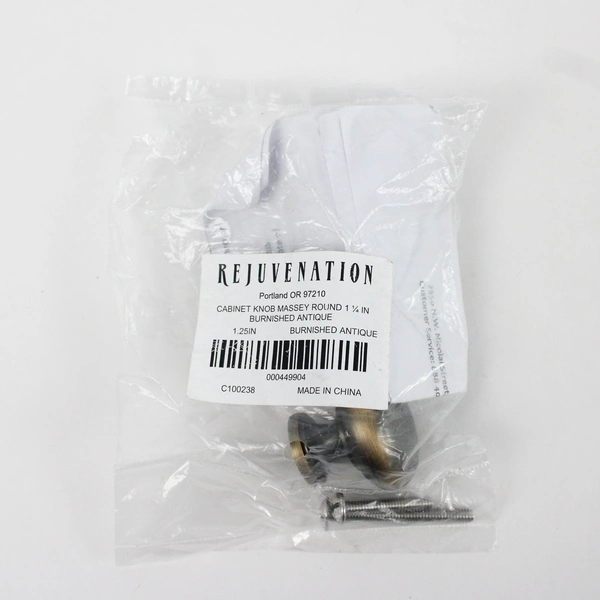 Lot of 4 Rejuvenation Cabinet Knob Massey Round 1-1/4in in Burnished Antique