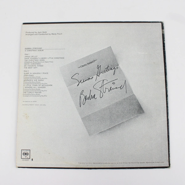 A Christmas Album, Barbara Streisand Vinyl LP Record CS 9557 Original 1967