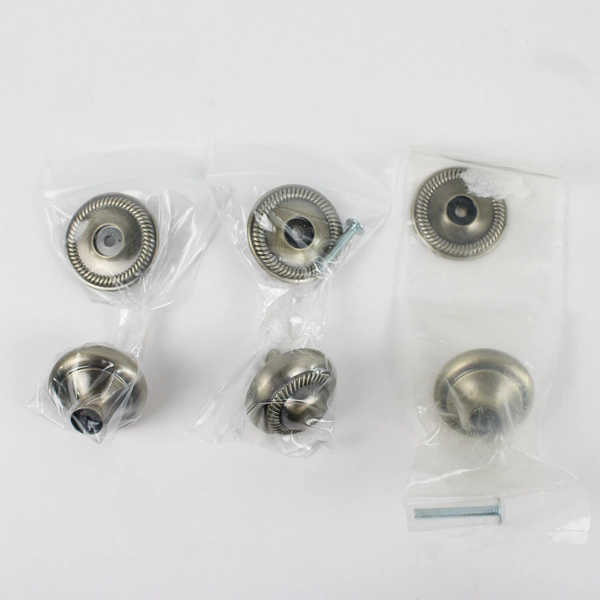 Lot of 3 Unbranded Cabinet Hardware Roped Knob with Backplate in Oiled Bronze