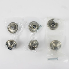Lot of 3 Unbranded Cabinet Hardware Roped Knob with Backplate in Oiled Bronze