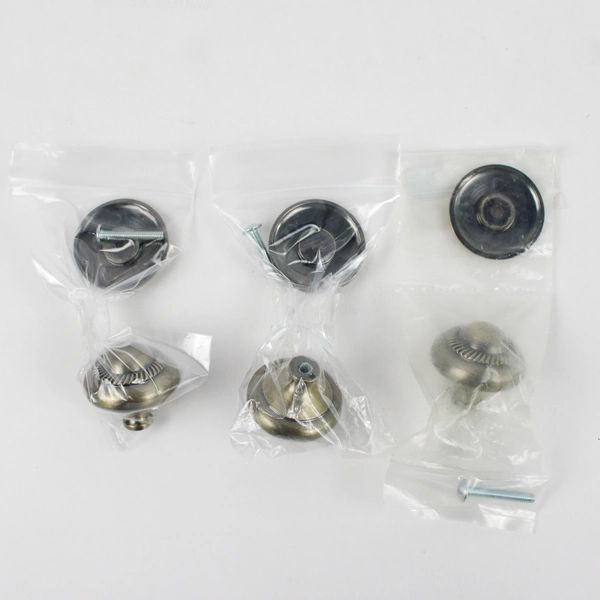 Lot of 3 Unbranded Cabinet Hardware Roped Knob with Backplate in Oiled Bronze