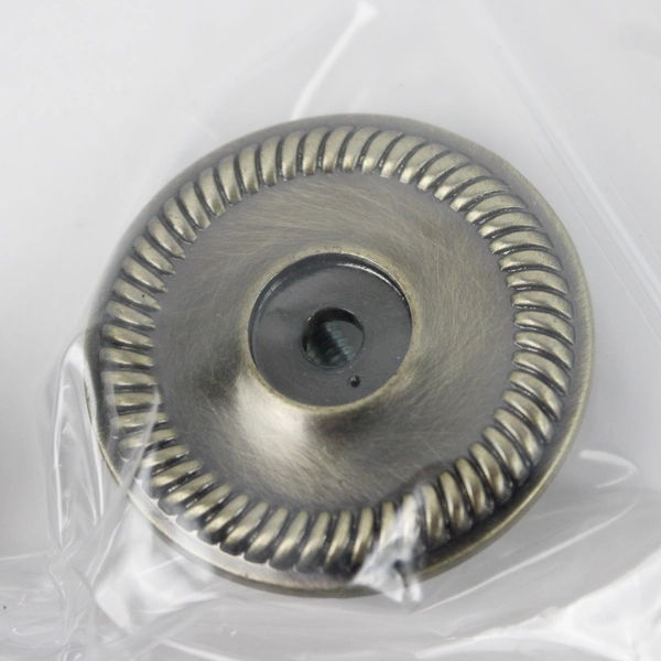 Lot of 3 Unbranded Cabinet Hardware Roped Knob with Backplate in Oiled Bronze