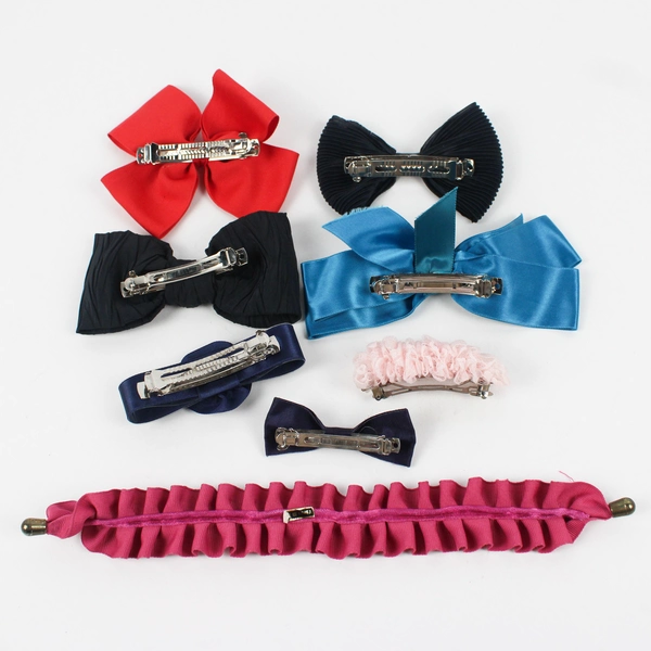 Lot of 8 Girls Hair Accessories Bows Clips Ties