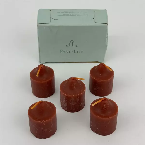 5 Party Lite Votive Candles Cinnamon Sticks V0680 With Original Box