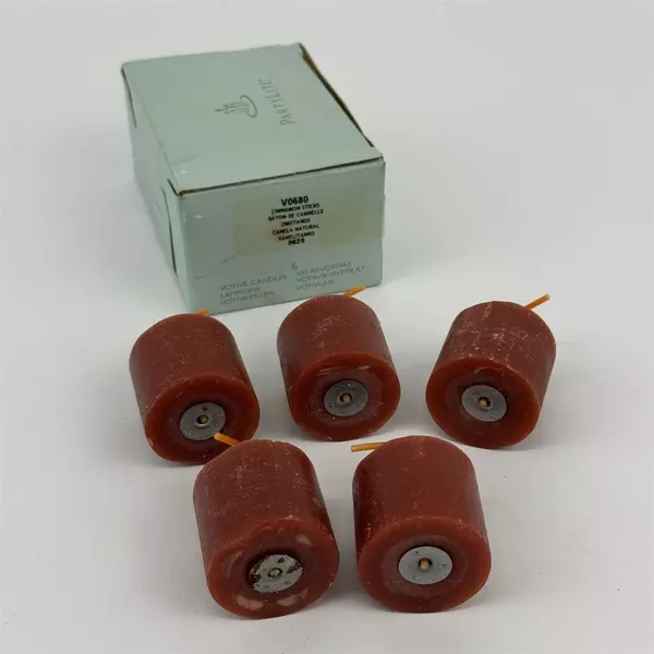 5 Party Lite Votive Candles Cinnamon Sticks V0680 With Original Box