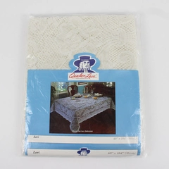 Quaker Lace Solid White Lace Tablecloth 100% Polyester Lori 60" x 104" Oblong