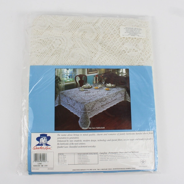 Quaker Lace Solid White Lace Tablecloth 100% Polyester Lori 60" x 104" Oblong