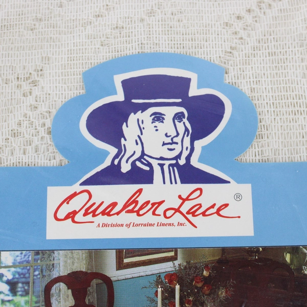 Quaker Lace Solid White Lace Tablecloth 100% Polyester Lori 60" x 104" Oblong