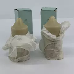 2 Partylite Ginger Currant Round Pillar Candles 3x7 New w/ Stained Box S37731