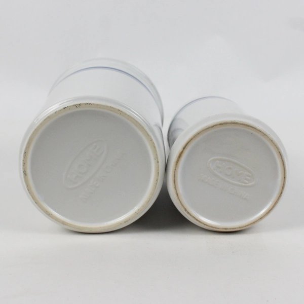 Lot Of 2 Matching Home Stoneware Kitchen Utensil Holder & Soap Dispenser